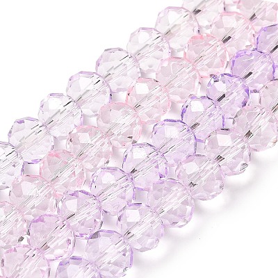 Transparent Painted Glass Beads Strands X-DGLA-A034-T6mm-A05-1