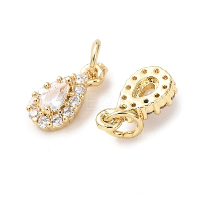Brass Micro Pave Cubic Zirconia Charms RB-I077-15G-RS-1