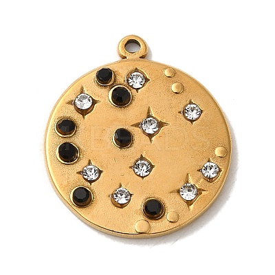 304 Stainless Steel Rhinestone Pendants STAS-Q309-14G-1