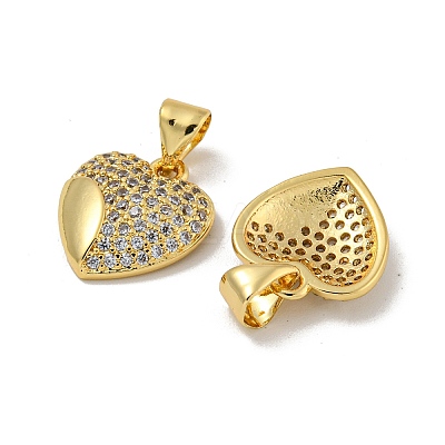 Brass Micro Pave Cubic Zirconia Pendants KK-N254-135E-G-1