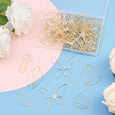 70Pcs 7 Styles Iron Open Back Bezel FIND-SC0019-88-1