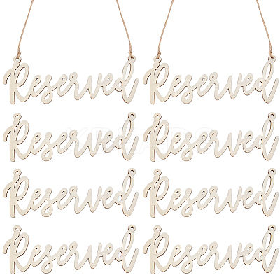 Wood Reserved Seating Sign Hanging Decorations HJEW-WH0069-20B-1