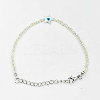 Faceted Rondelle Glass Beaded Bracelets TR4821-4-1