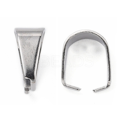 Tarnish Resistant 304 Stainless Steel Snap on Bails X-STAS-R048-10x7mm-1