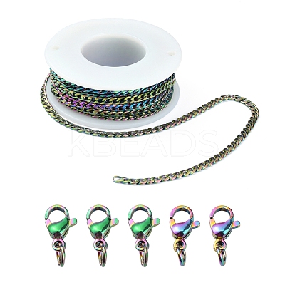 DIY Rainbow Color Chain Necklace Making Kit DIY-YW0005-90-1