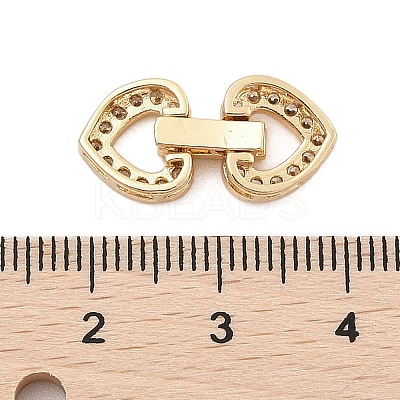 Brass Micro Pave Clear Cubic Zirconia Fold Over Clasps KK-C075-11G-1