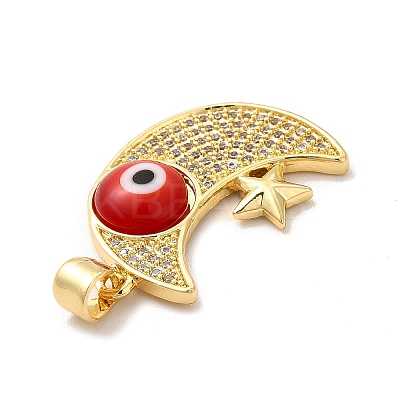 Rack Plating Brass Micro Pave Clear Cubic Zirconia Pendants LAMP-A153-01G-04-1