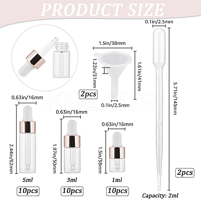 Empty Glass Dropper Bottles AJEW-GF0009-80A-1