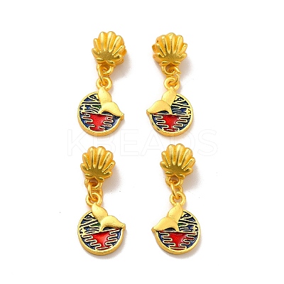 Rack Plating Alloy Enamel European Dangle Charm PALLOY-E006-02MG-01-1