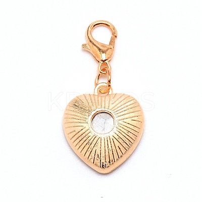 Heart Glass Pendant Decorations HJEW-WH0036-19A-1