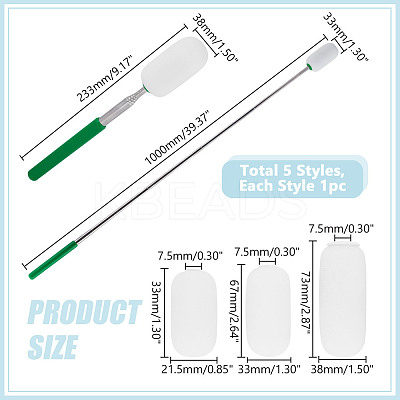 5Pcs 5 Styles Telescopic Sponge Cup Brush DIY-HY0002-43-1