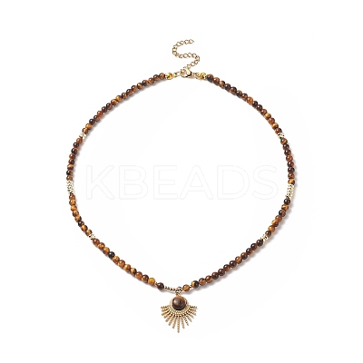 Natural Tiger Eye Beaded Necklaces NJEW-JN04226-04-1