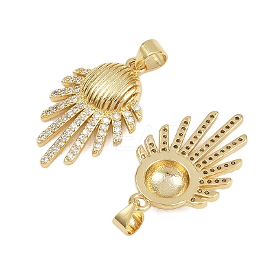 Brass Micro Pave Cubic Zirconia Pendants KK-C132-33G-1