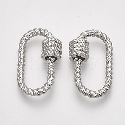 Brass Screw Carabiner Lock Charms KK-T047-02P-1