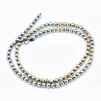 Electroplate Non-magnetic Synthetic Hematite Beads Strands G-L486-D-19-1