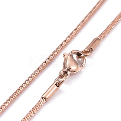 304 Stainless Steel Snake Chain Necklaces NJEW-F248-03A-RG-1