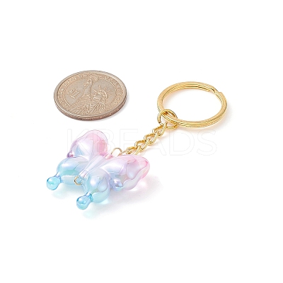 Butterfly UV Plating Rainbow Iridescent Acrylic Pendant Keychain KEYC-JKC00485-1