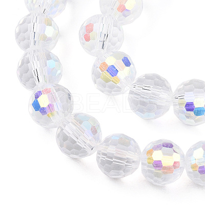 Transparent Electroplate Glass Beads Strands EGLA-TAC0006-05D-1