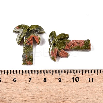 Natural Unakite Coconut Tree Pendants G-N342-02B-1