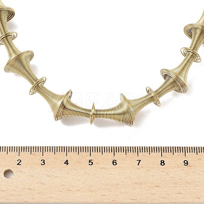 304 Stainless Steel Irregular Twisted Chain Spiral Bib Necklaces for Women NJEW-B127-01G-01-1