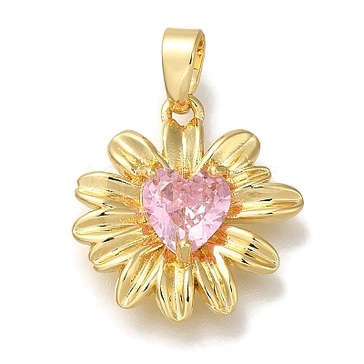 Rack Plating Brass Micro Pave Cubic Zirconia Pendants KK-I720-50G-1