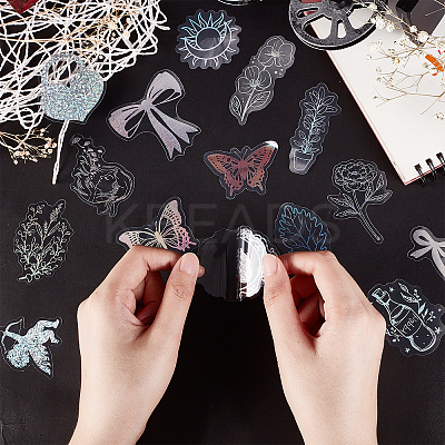 PET Waterproof Laser Stickers Sets DIY-CP0008-48-1