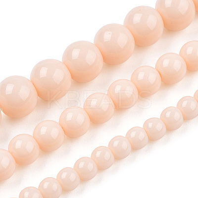 Opaque Solid Color Glass Beads Strands X-GLAA-T032-P8mm-09-1