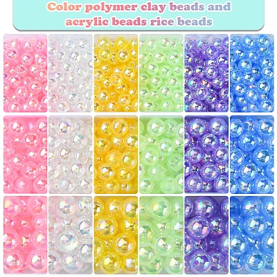 DIY Round Transparent Acrylic Beads Bracelets Making Kits DIY-FS0008-17-1