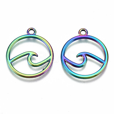 Rainbow Color Alloy Pendants X-PALLOY-S180-039-RS-1