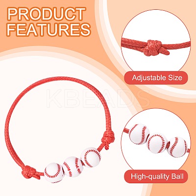 15Pcs 3 Colors Sport Theme Acrylic Beaded Bracelets for Men Women BJEW-SP0001-23-1