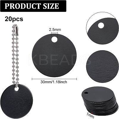 20Pcs Aluminum Blank Metal Tag FIND-BC0001-87-1