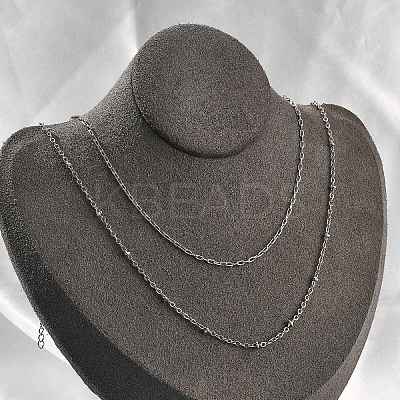 Brass Double Layer Necklaces NJEW-D302-51P-1