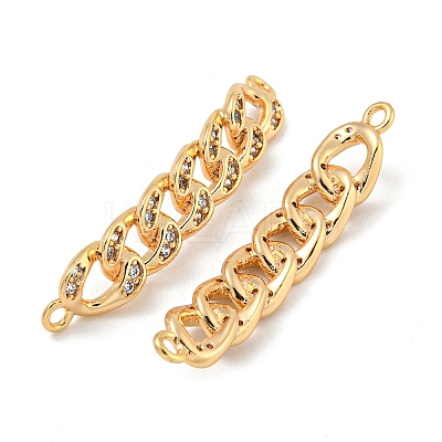 Brass Micro Pave Clear Cubic Zirconia Pendants KK-N254-116G-1