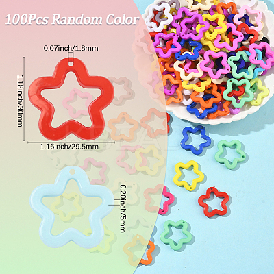 100Pcs Opaque Acrylic Pendants MACR-SP0001-92-1