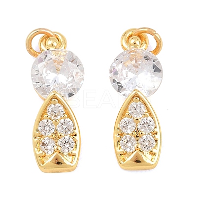 Brass Micro Pave Cubic Zirconia Pendants KK-F927-03G-1