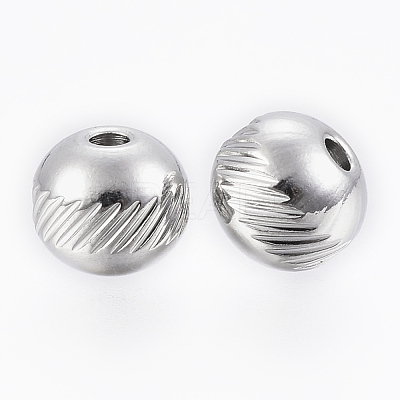Tarnish Resistant 304 Stainless Steel Beads STAS-G154-36-8mm-1