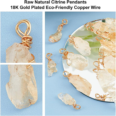 20Pcs Natural Citrine Pendants FIND-DC0001-72-1