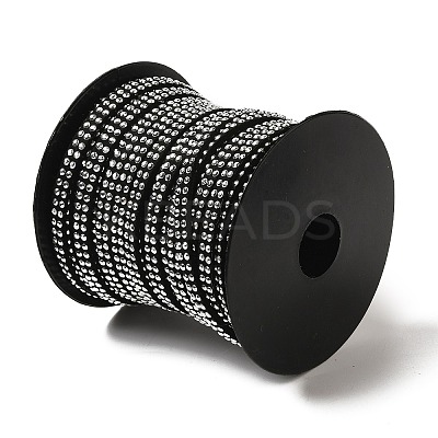 2 Row Platinum Aluminum Studded Faux Suede Cord LW-D005-01P-1