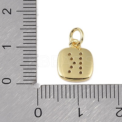 Rack Plating Brass Micro Pave CLear Cubic Zirconia Charms KK-E110-14G-K-1
