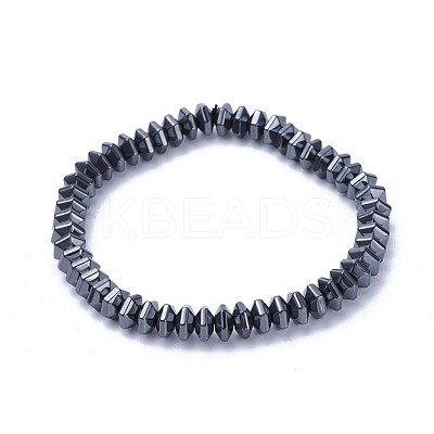 Non-magnetic Synthetic Hematite Stretch Bracelets BJEW-F376-02-1