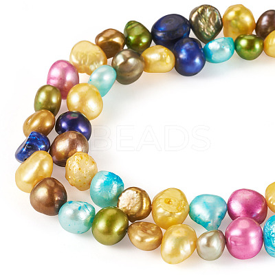 1 Strand Dyed Natural Cultured Freshwater Pearl Beads Strands PEAR-TA0001-16-1