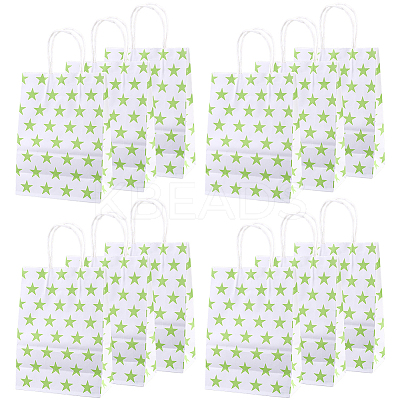 Kraft Paper Star Printed Bags with Handles ABAG-WH20013-08A-1
