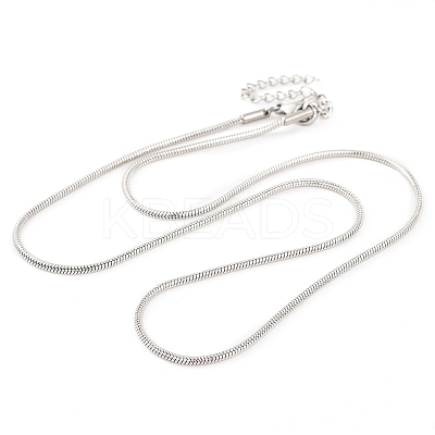 201 Stainless Steel Round Snake Chain Necklaces for Women LS-NJEW-G140-06C-P-1-1