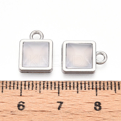 Square Alloy Resin Charms PALLOY-N177-04P-1