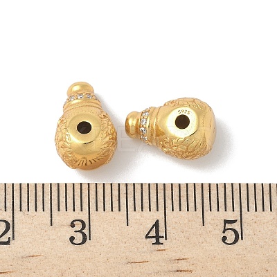 Matte Gold Color 925 Sterling Silver 3 Hole Guru Beads STER-R014-04G-1