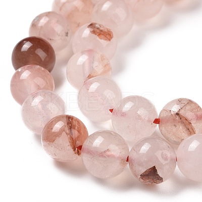 Natural Red Hematoid Quartz/Ferruginous Quartz Bead Strands G-E571-03A-1