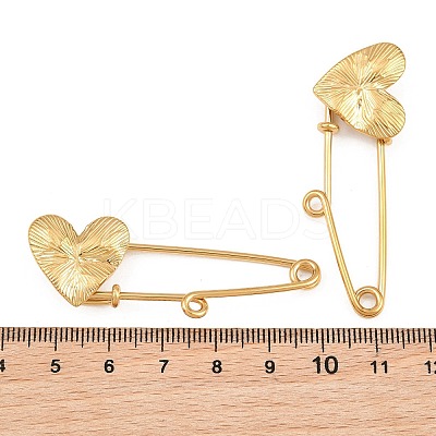 Radiant Heart 304 Stainless Steel Safety Pins Brooch Findings SA-CBA098D-15C-G01-1