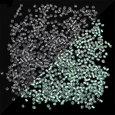 Glow in the Dark Luminous Transparent Glass Round Seed Beads LUMI-PW0004-006A-01-1