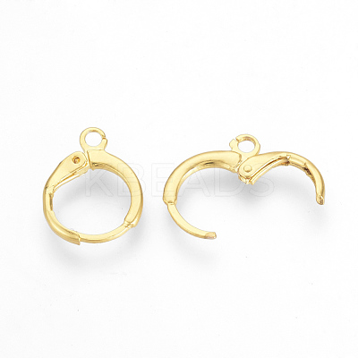 Brass Huggie Hoop Earring Findings KK-R071-08G-1