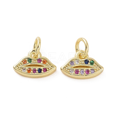 Brass Micro Pave Colorful Cubic Zirconia Charms KK-E068-VF160-1